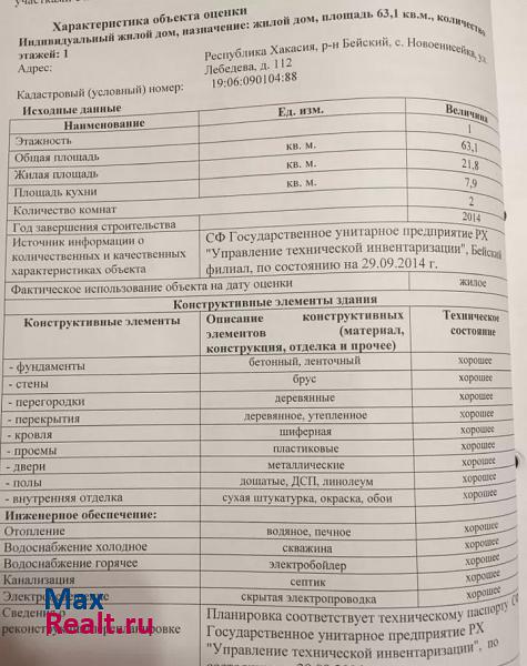 Саяногорск село Новоенисейка, улица Лебедева, 112 продажа частного дома