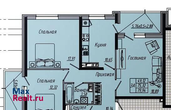 микрорайон 9-й километр, Стахановская улица, 1лит8 Краснодар квартира