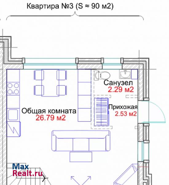 село Новолуговое, Коттеджный поселок Берёзки-2, 1-й квартал, 1 таунхаус Новолуговое