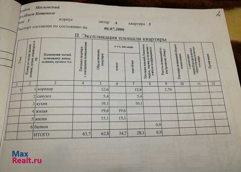 ул О.Кошевого, 5 Калининград продам квартиру