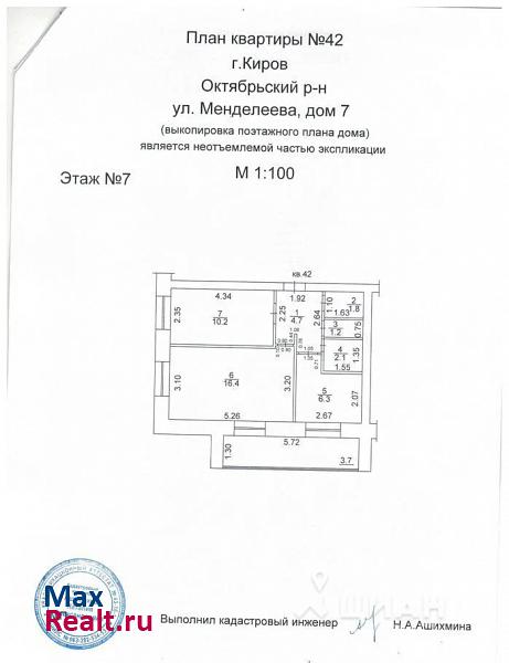 улица Менделеева, 7 Киров купить квартиру