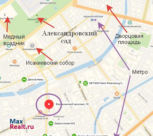 Санкт-Петербург Вознесенский проспект, 18 квартира снять без посредников